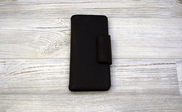 Vintage handmade leather log wallet unisex leather long wallet - Dark Brown - Image 4