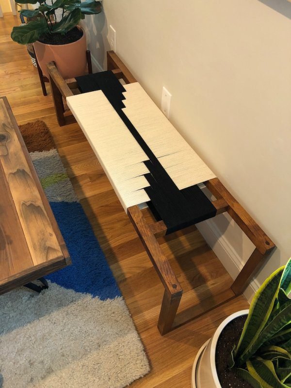 Hand Woven Bench •Stylish Bench Mid Century Woven Bench • Modern Entryway Bench • End Bench • Charpoy Bench, Hand Woven Bench