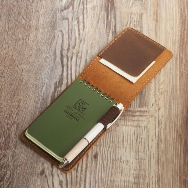 4"x6" Leather notebook with pen loop