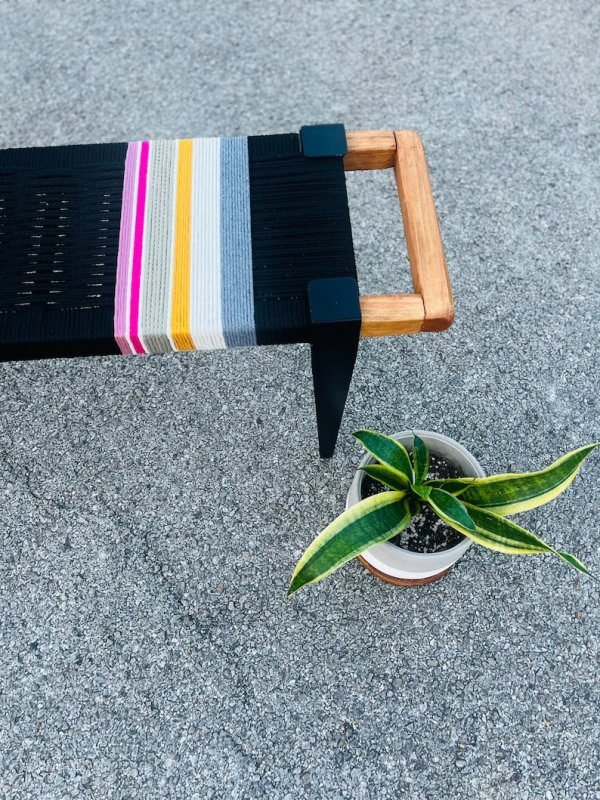 Hand Woven Bench •Stylish Bench Mid Century Woven Bench • Modern Entryway Bench • End Bench • Metal Bench • Charpoy Bench, Hand Woven Bench - Image 5