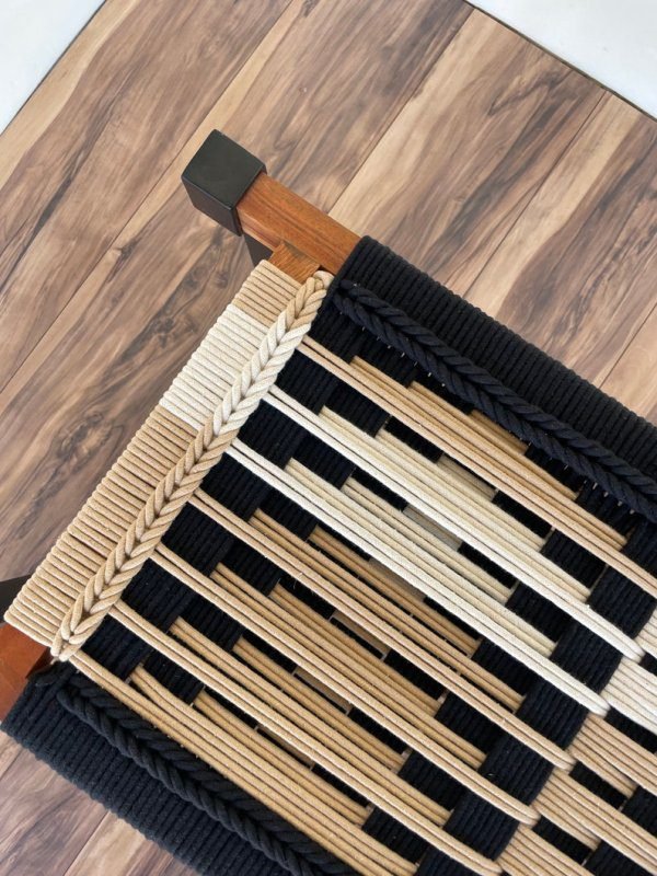 Hand Woven Bench •Stylish Bench Mid Century Woven Bench • Modern Entryway Bench • End Bench • Metal Bench • Charpoy Bench, Hand Woven Bench - Image 7