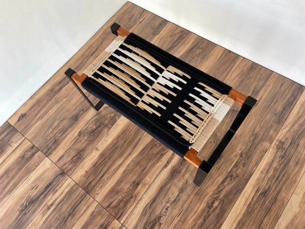 Hand Woven Bench •Stylish Bench Mid Century Woven Bench • Modern Entryway Bench • End Bench • Metal Bench • Charpoy Bench, Hand Woven Bench - Image 5