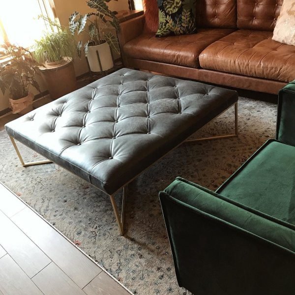 Leather center table 36x36 inches - Image 2