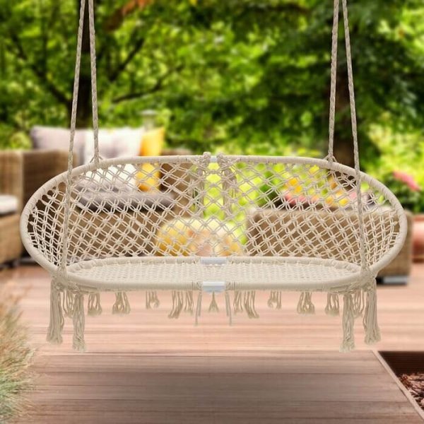 Large Swing Hanging Bench, Macrame Swing Bench, Hammock Bench, Jhoola, Swing Bench, Macrame Swing Bench - Image 2