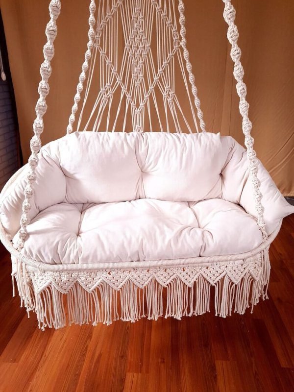 Handmade Macrame Swing For 2 Persons, Macrame Hammock,Swing Chair - Image 2
