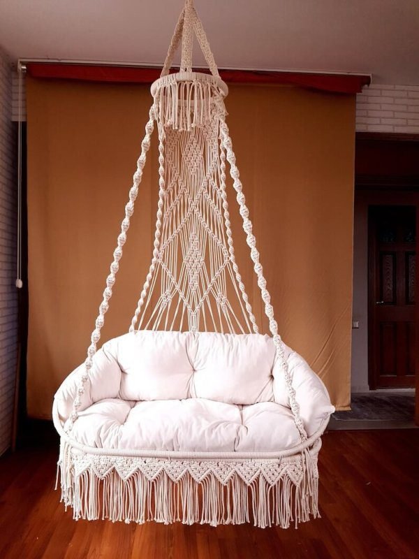 Handmade Macrame Swing For 2 Persons, Macrame Hammock,Swing Chair