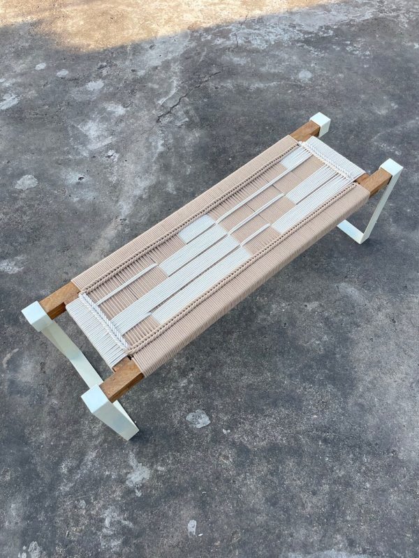 Hand Woven Table •Stylish Woven Bench •Unique Table, Modern Entryway Bench • Console Table • Metal Bench • Charpoy Bench, Hand Woven Bench - Image 2