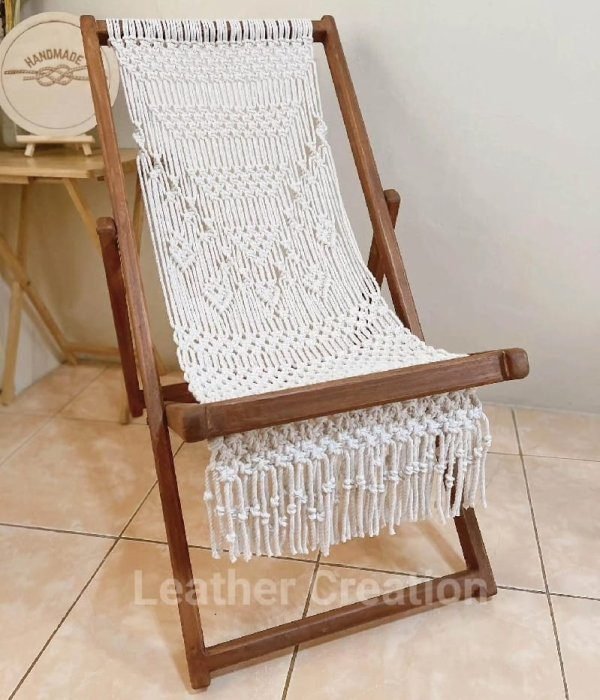 Outdoor/indoor Chair, Handmade Macrame Folding Chair, Comfey Chair,Relaxing Chair - Image 2
