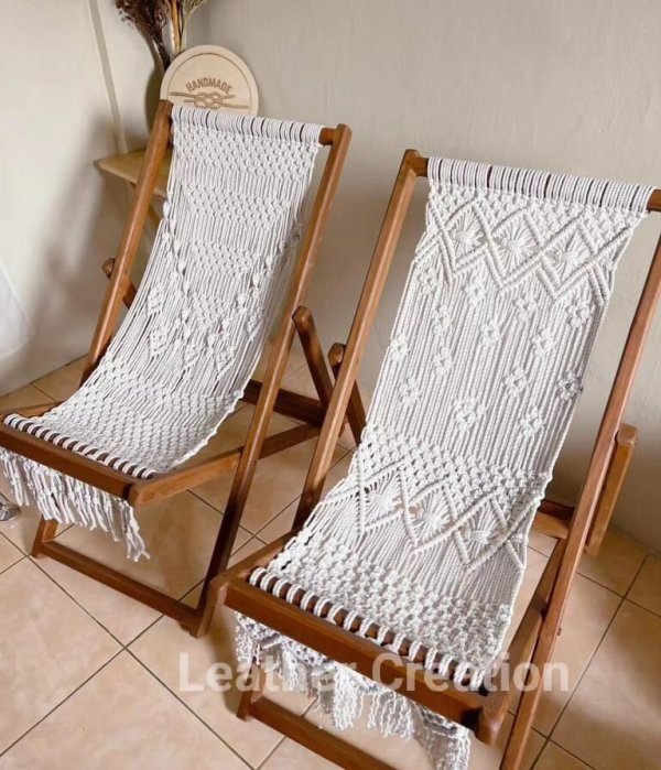 Outdoor/indoor Chair, Handmade Macrame Folding Chair, Comfey Chair,Relaxing Chair