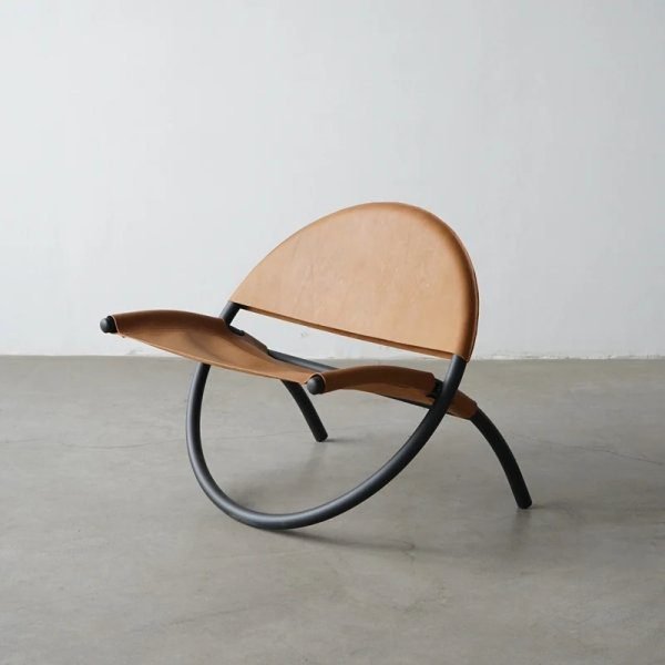 Directors Chair, Leather Chair, Round Metal Chair wrapped in thick Buffalo Leather, Work Chair,  - Image 3