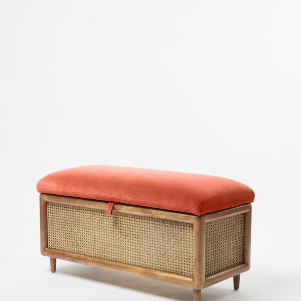 Handmade Rattan Storage Ottoman / Bench with storage/ storage bench / End of Bed Storage Bench - Image 3