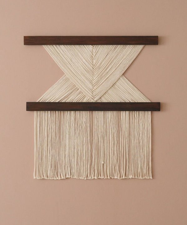 Mid century wall hanging, Hand woven accent macrame - Image 2