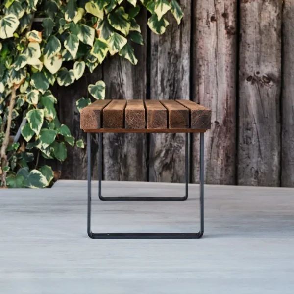 WOOD & STEEL BACKLESS BENCH - Image 3