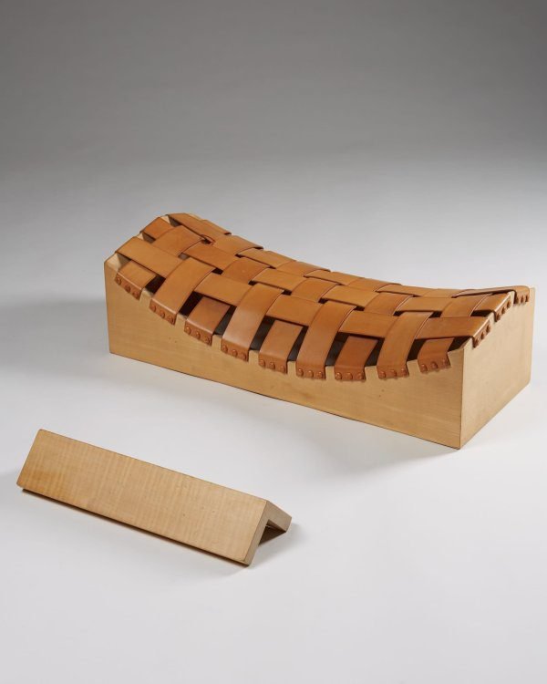 Wooden leather Bench and foot rest