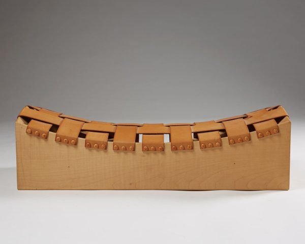 Wooden leather Bench and foot rest - Image 2