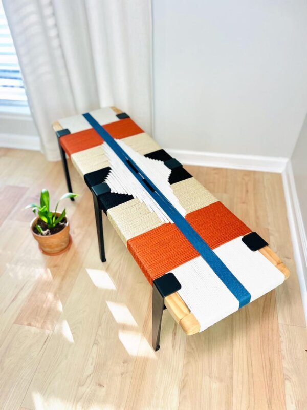Mid-Century Modern Style Bench - Mudroom / Entryway Bench - End Of Bed Stool